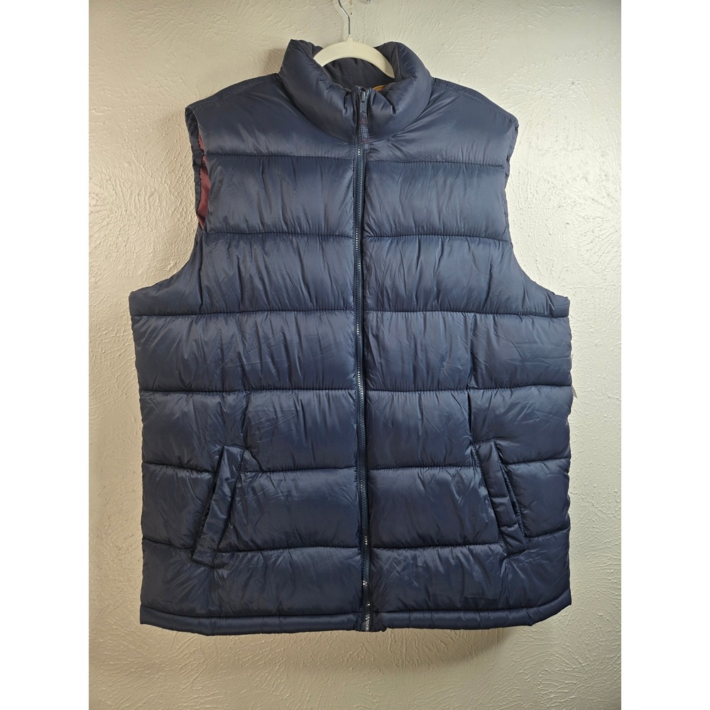 Old Navy Quilted Puffer Vest Mens XXL Tall Navy Blue Full Zip Outdoor Layer